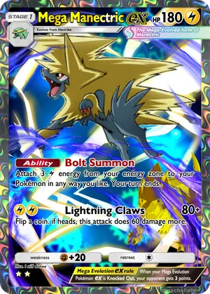 mega manectric pokemon card - ex - 158/132 - ME01: Mega Evolution (MEG) - Ultra Rare - Full Art When 1 of your Pokmon becomes a Mega Evolution Pokmon Mega Manectric - Racer