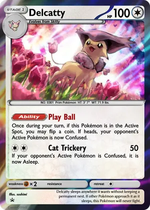 pokemon delcatty card - 121/168 - Celestial Storm holofoil pattern or surface detail) Delcatty EX 2006 Pokemon Crystal