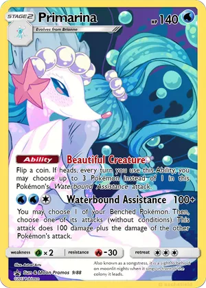 primarina pokemon cards GX - 42/149 Pokmon Hit Points150 HP Form Primarina - Razor