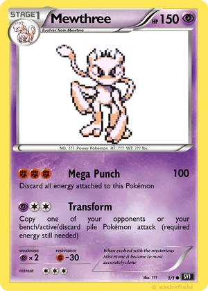 pokemon mewthree card Mwethree GX Rainbow Foil Fan Art Card Hp710 Judgement Mint/NM