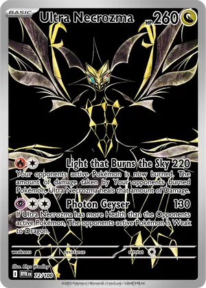 ultra necrozma pokemon card - 164/236 (CEC) Holo Rare This attack does 80 more damage for each card you discarded in this way ULTRA RARE Ultra Necrozma GX