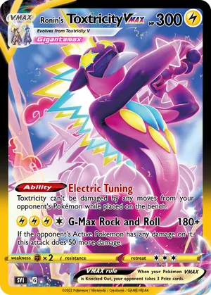 gigantamax toxtricity pokemon card VMAX - Rebel Clash your opponent takes 3 Prize cards. 2021 Pokemon Sword & Shield