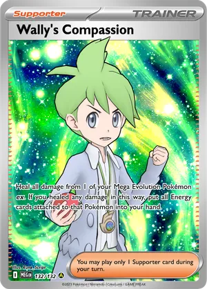 wally card pokemon Compassion Mitsuru SR SAR SET M1S Mega Symphonia Ja GLIT Japanese Hobby Shop You can use this card during your first turn or on a Pokmon that was put into play this turn Wally's Compassion - Rune_Script
