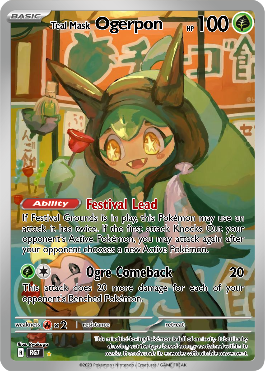 ogerpon pokemon card Teal Mask Promo Uniquely Features Glitter Layer! - PokeBeach [GGG] Myriad Leaf Shower (30+) This attack does 30 more damage for each energy attached to both Active Pokmon Ogerpon cards (International TCG) 