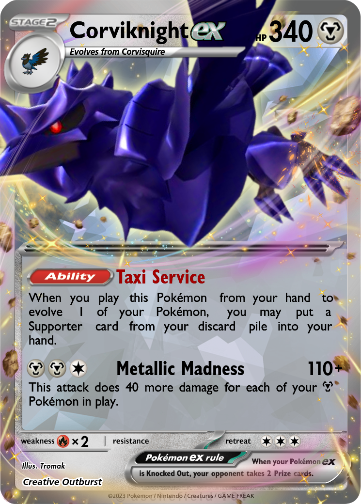 shiny corviknight pokemon card One of my Corviknights is pink! : r/PokemonTCG [Metal][Colorless][Colorless] Iron Wings 130 You may discard 2 Energy from this Pokemon Corviknight V - 109/163 Ultra