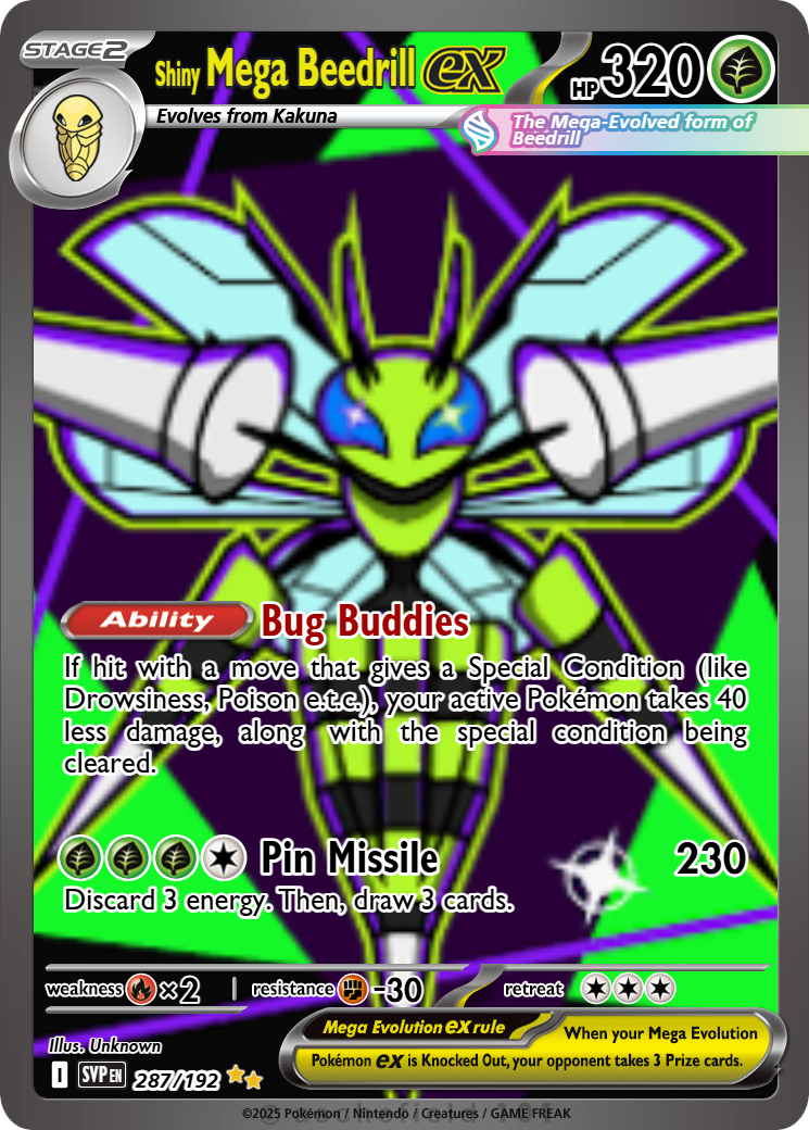 shiny beedrill pokemon card Mega Beedrill Shiny or Non 6 IV Pokmon Legends Z-A Battle Ready ZA Z A