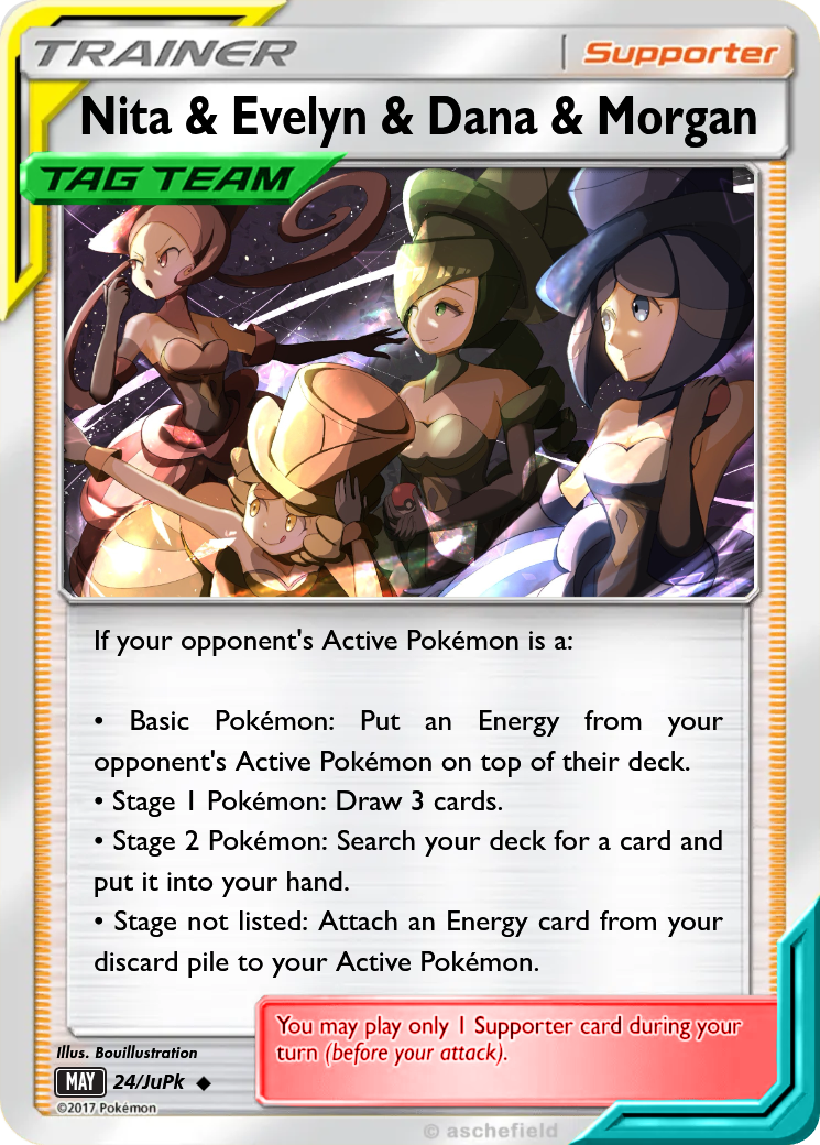 evelyn pokemon card 175/181 Full Art Ultra Rare Sun & Moon Team Up Nea You may play only 1 Supporter card during your turn (before your attack) Nita & Evelyn & Dana