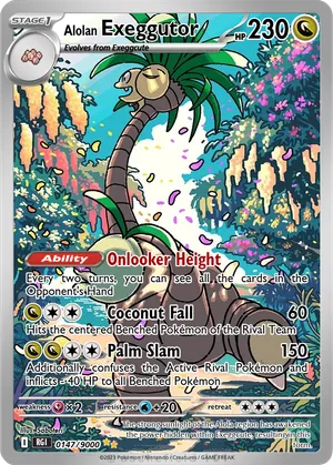 coconut pokemon card Exeggutor Pokmon TCG Cards for sale Mega Drain50Heal 30 damage from this Pokmon.Solar Beam130UncommonIllustrated by DsukeFrom the Pokemon Card Game set Prismatic Evolutions Coco PROMO 106/S-P Pokmon Card