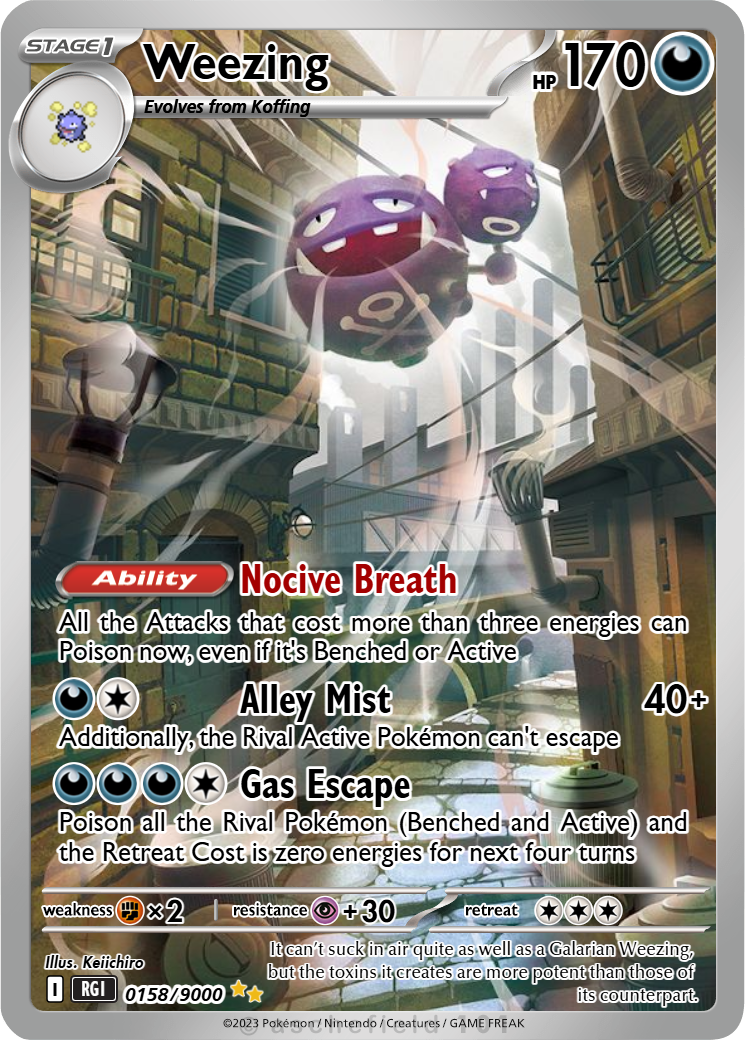 weezing pokemon card - 29/68 Stage 1 Team Rocket's Weezing AR [sv10][105/098]