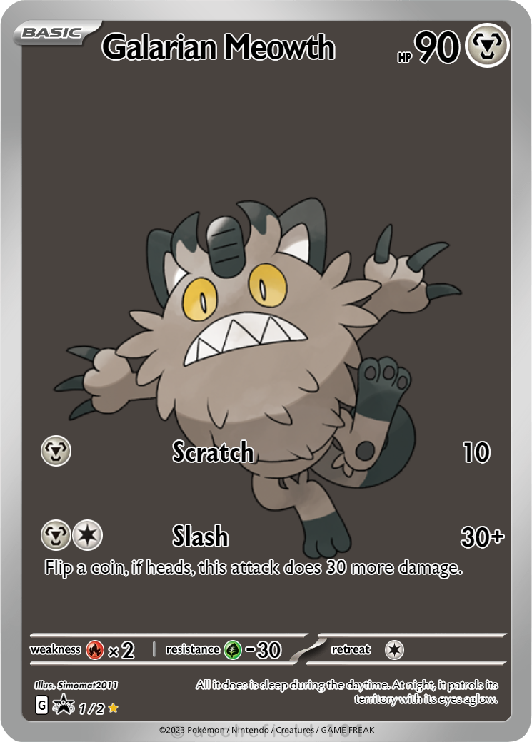 galarian meowth pokemon card - 127/202 Colorless Artistkiris Galarian Meowth SV086/SV122 Shining Fates