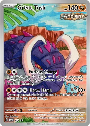 great tusk pokemon card Great Tusk 096/162 Temporal Forces Uncommon TEF EN Pokemon Card Scarlet & Violet