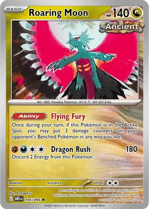 basic roaring moon pokemon card Jumbo - ex - SVP 067 - Paradox Rift - Black Star Promo Foil pokemon SV Just pulled a Roaring Moon!!