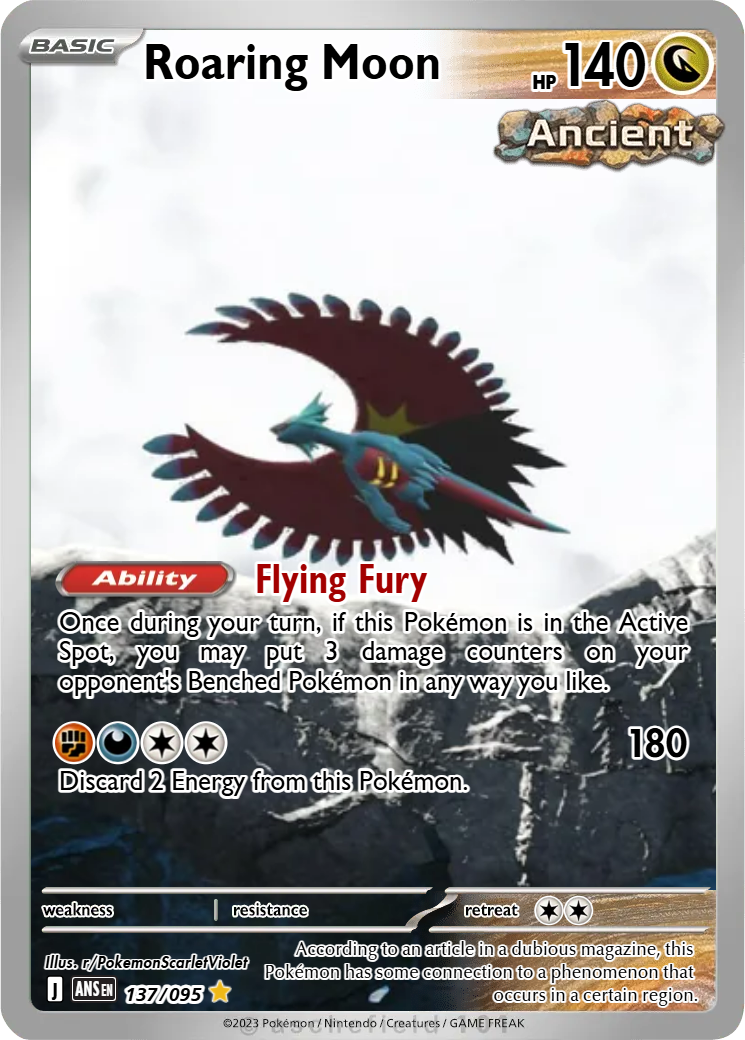 pokemon card roaring moon ancient POKMON GAME sv4K 093/066 UR ex your opponent takes 2 Prize cards. Pokmon TCG Japan's Ancient Roar: