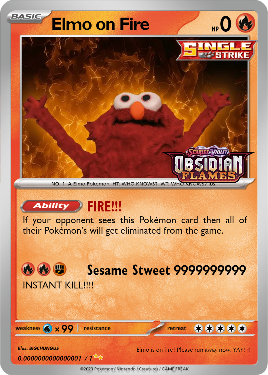 elmo pokemon card Punk PFL 092/094 - ITA - Near Mint - Megaevoluzione Elmo on Fire - SkibidiSigmaUploads