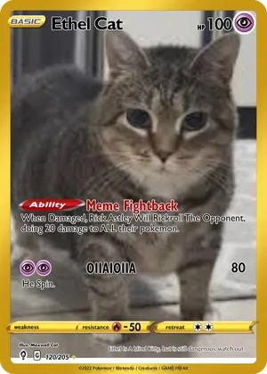 cat pokemon card Custom Cards we had made for our cats!! (Grass weakness as so many plants are bad for them!) : r/PokemonTCG