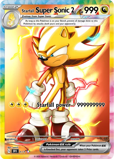 sonic pokemon cards gx Sonic the Hedgehog Pokemon Custom Card Holographic