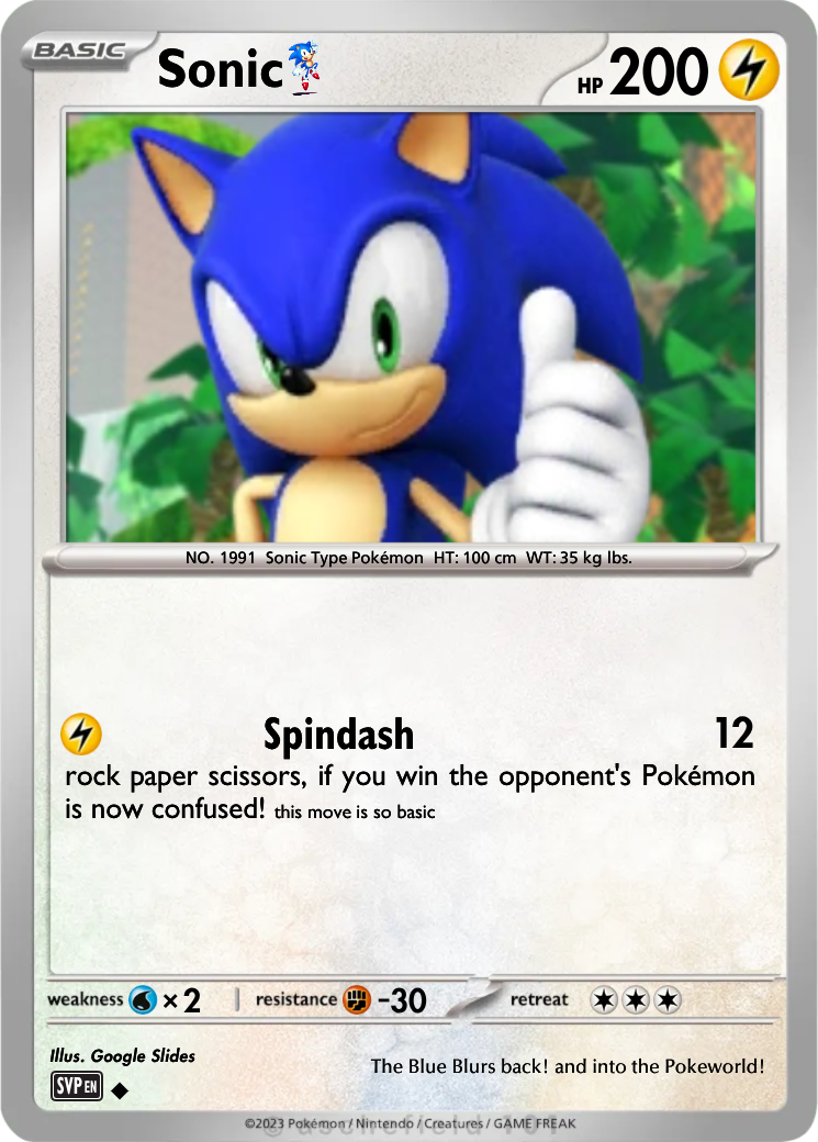 sonic the hedgehog pokemon card Sonic