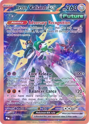 iron valiant pokemon card ex SAR 213/187 sv8a Terastal Festival ex Jap 074/187 Description Iron Valiant ex 038/066 RR
