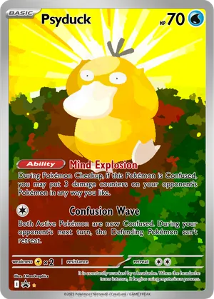 psyduck pokemon card price 54 - Topps Series 1 Water Fury Swipes (10) Flip 3 coins Psyduck (Genetic Apex #57/226, 1-Diamond)