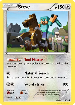steve pokemon card Raged Steve (A Pokemon Card I Made)