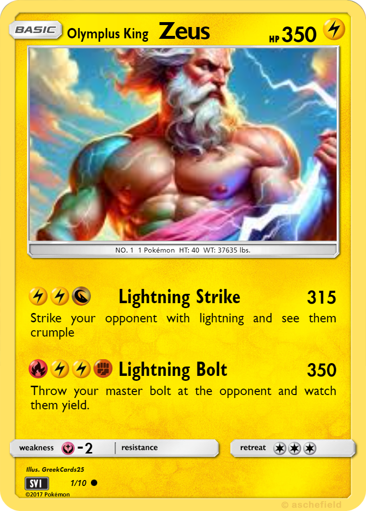 zeus pokemon card Zeus