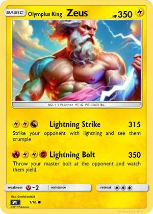 zeus pokemon card Pokemon Zeus 1641