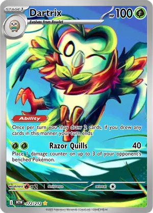 pokemon dartrix card Pokemon Trading Card Game Hidden Fates Shiny Rare Dartrix SV3