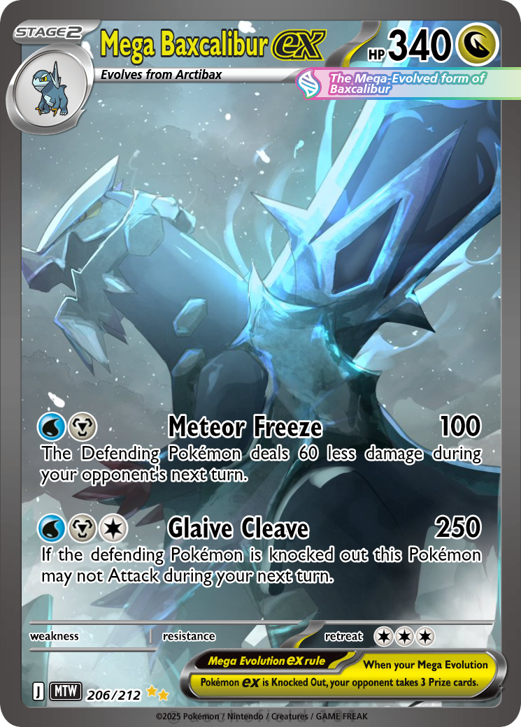 baxcalibur pokemon card Japanese 077/071 Snow Hazard Sv2P AR you may attach a Basic W Energy card from your hand to 1 of your Pokemon. Mega Baxcalibur - T_Wheel