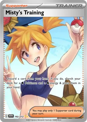 pokemon trainer card misty (FA) Whatnot: Shop, Sell, Connect a collectible trading card. Misty's Training - T_Wheel