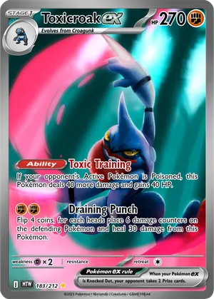 toxic pokemon card Toxicroak - Mysterious Treasures - Pokemon