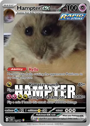 hamster pokemon card Pokemon jedi hamster 5