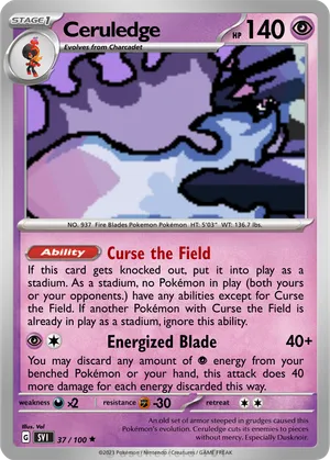 ceruledge pokemon card Armarouge & 4 Lot Surging Sparks 034/191 035/191 : Toys & Games Life Sucker Heal 30 damage from this Pokemon Pokmon TCG on X: "