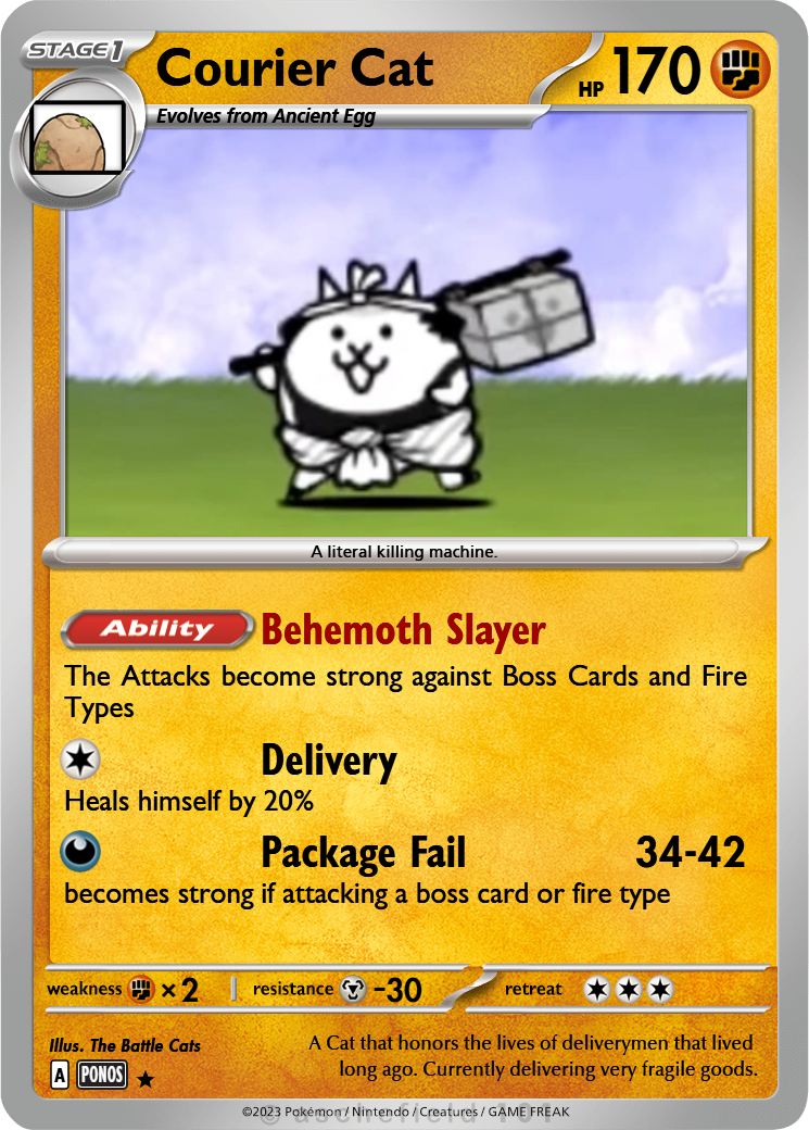 battle cats pokemon cards TCG: Styles Card Number Courier Cat - TheManDoesThings