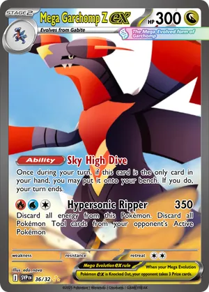mega garchomp pokemon card M ex Kamex Battle Promo Japanese #XY-P PSA 10 RarityHyper Rare Hit Points320 HP Fighting Hydro Lander (160) Attach up to 3 Basic F Energy from your discard pile to your Benched Pokmon in any way you like Pokemon Mega Garchomp-EX Premium Collection