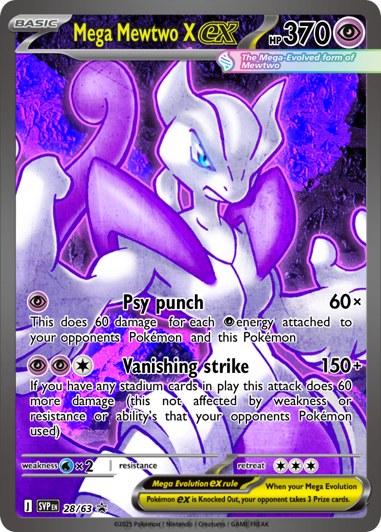 mega mutu pokemon card M Mecha Mewtwo ex pokemon card