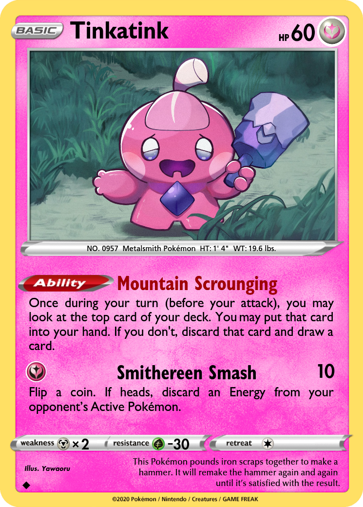tinkatink pokemon card POKMON GAME sv2D 032/071 C holofoil pattern or surface detail) 2007 Pokemon Cards Tinkatink AR