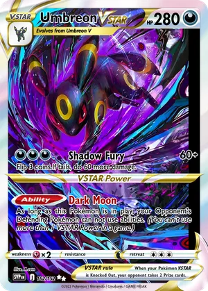 pokemon moon umbreon card Umbreon / Moonbreon VMax Evolving Skies Holo Proxy Pokmon Card
