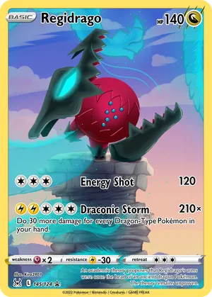 regidrago pokemon cards V (135/195) PokeChalet Ultra Rare Card Type 2022 Pokemon Silver Tempest Regidrago