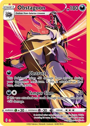 obstagoon pokemon card {107/193}Galarian (Energy Mirror) Colorless Retreat Cost Obstagoon - Verah