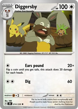 diggersby pokemon card SM-4 Crimson Invasion Card: - 88/111 Weakness / Resistance / Retreat Cost Diggersby - Viccieboyy