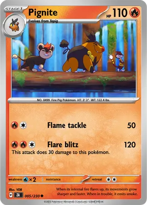 pokemon pignite card Pokemon Card 2011 Black & White - Pignite 18/114