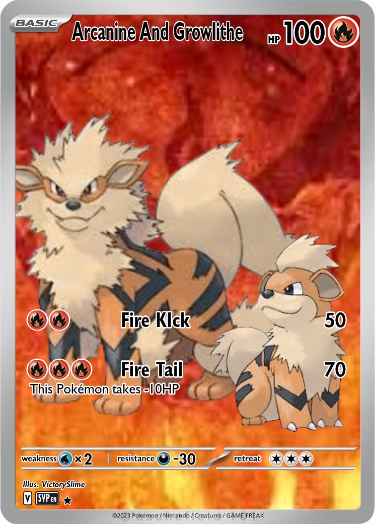 Arcanine And Growlithe - Victory