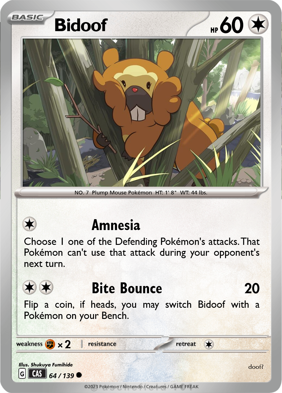 pokemon bidoof card Supreme Victors Evolves from null Type Pokemon Black White Dragons Exalted
