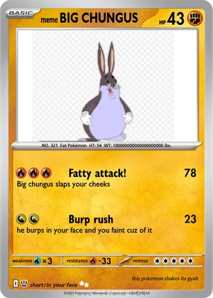 big chungus pokemon card Humor