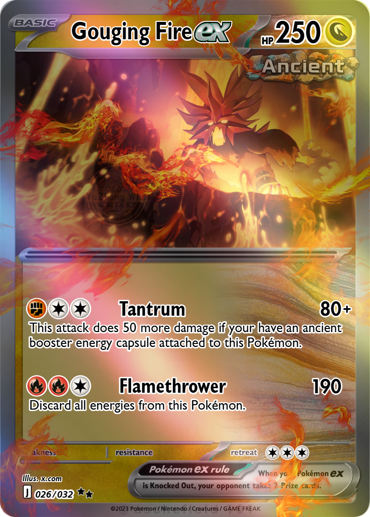 gouging fire ancient pokemon card Gouging Fire EX SAR Shiny Custom Pokemon Graded Display Case