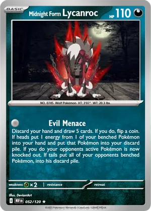 pokemon lycanroc midnight form card Pokemon Card Lycanroc sv1a 050/073 Korean Ver (RR) K-TCG