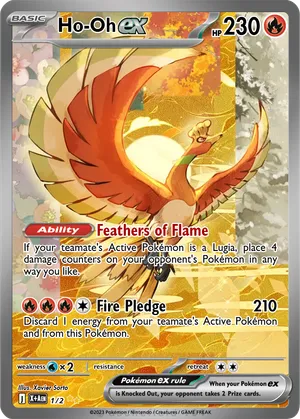 hoho pokemon card Ho-oh V 187/195- Silver Tempest - Full Art - Ultra Rare end display Pokemon 2025 Ethan's Ho-oh Gym