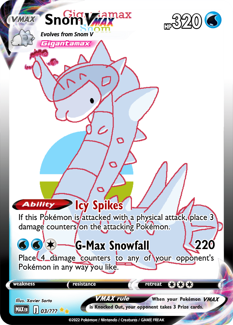 snom pokemon card Custom Painted The item may be similar but not exactly the same as the image (e.g Pokemon Snom 43