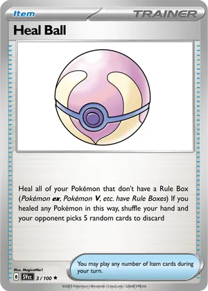 pokemon cards that heal - Medical Energy 182/182 - Paradox Rift - Reverse Foil Heal Energy has no effect other than providing Energy. Heal Ball - YT_MagicatNo1