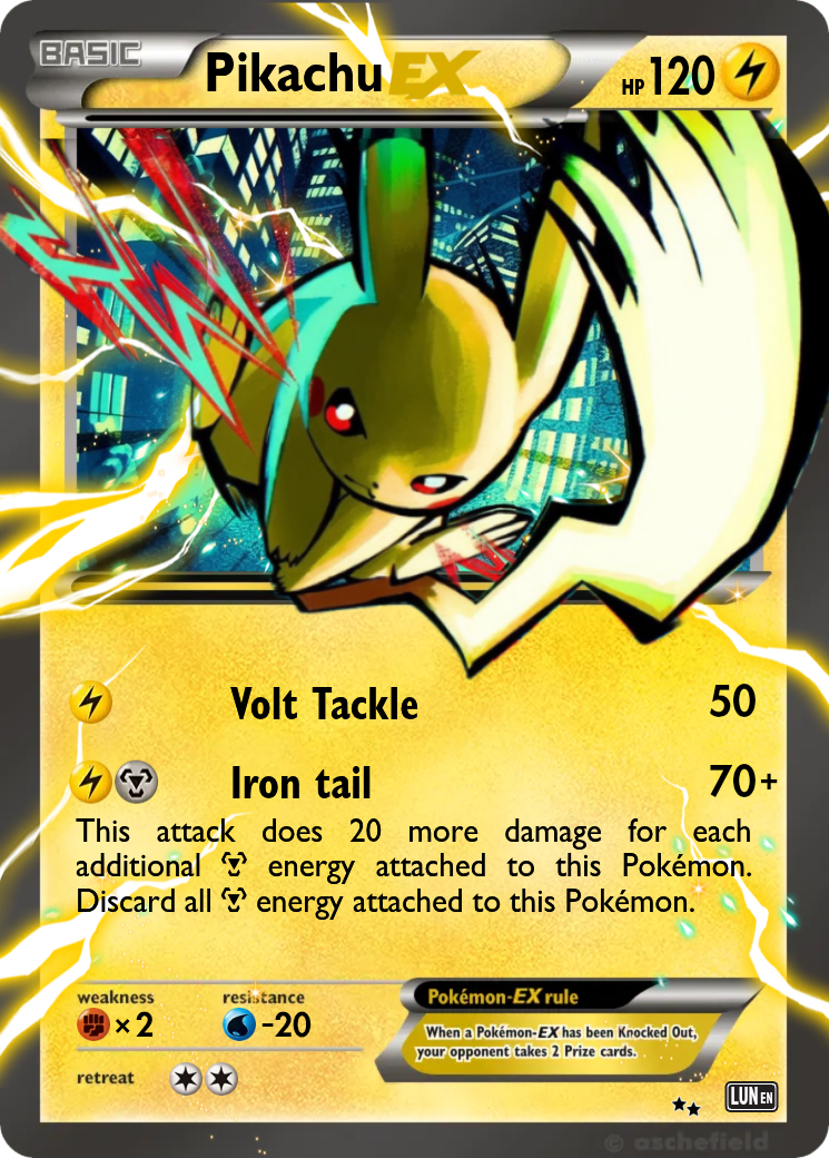 pikachu pokemon card iron tail Pikachu